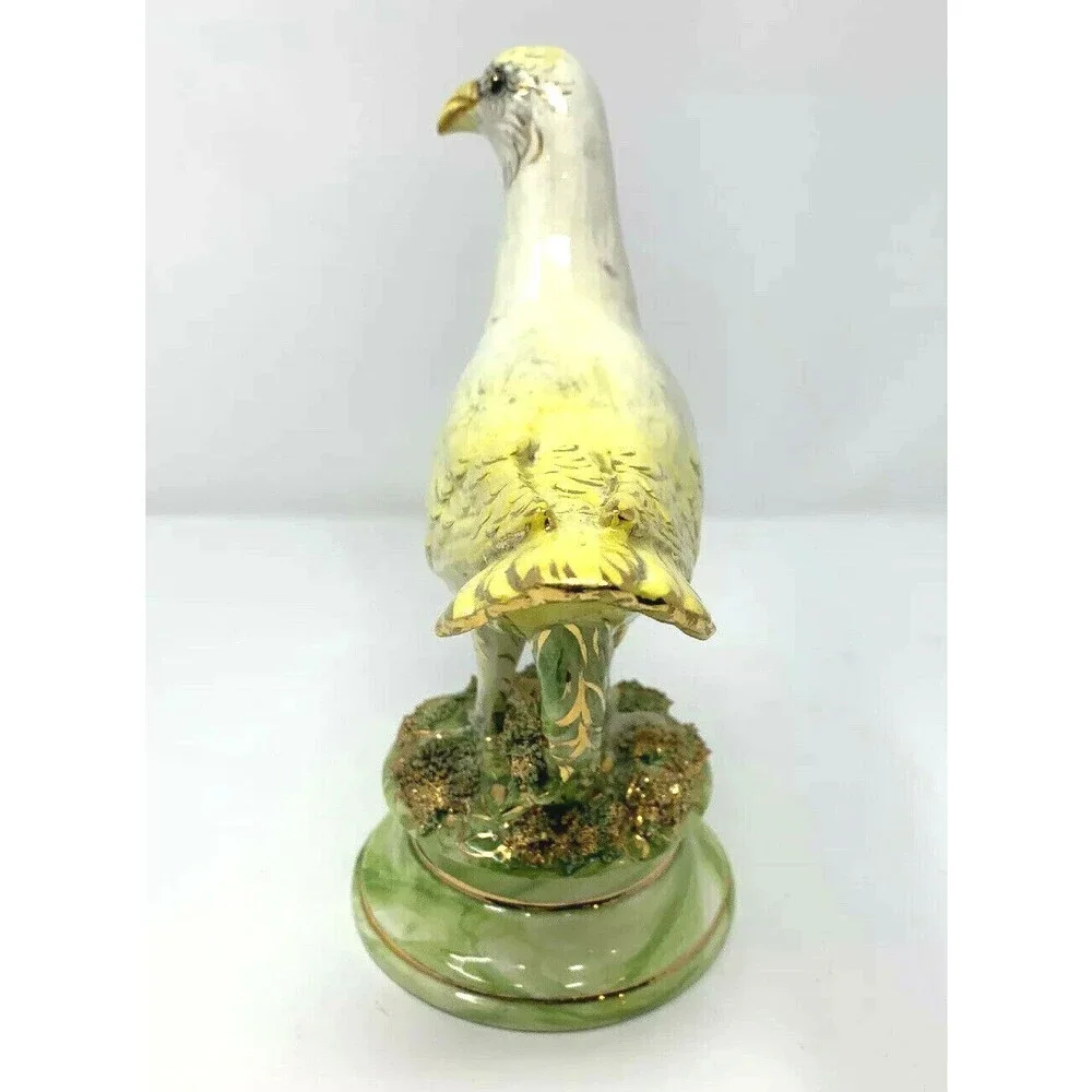 Vintage Freeman Leidy Majolica Ceramic Bird Sculpture 9 3/4